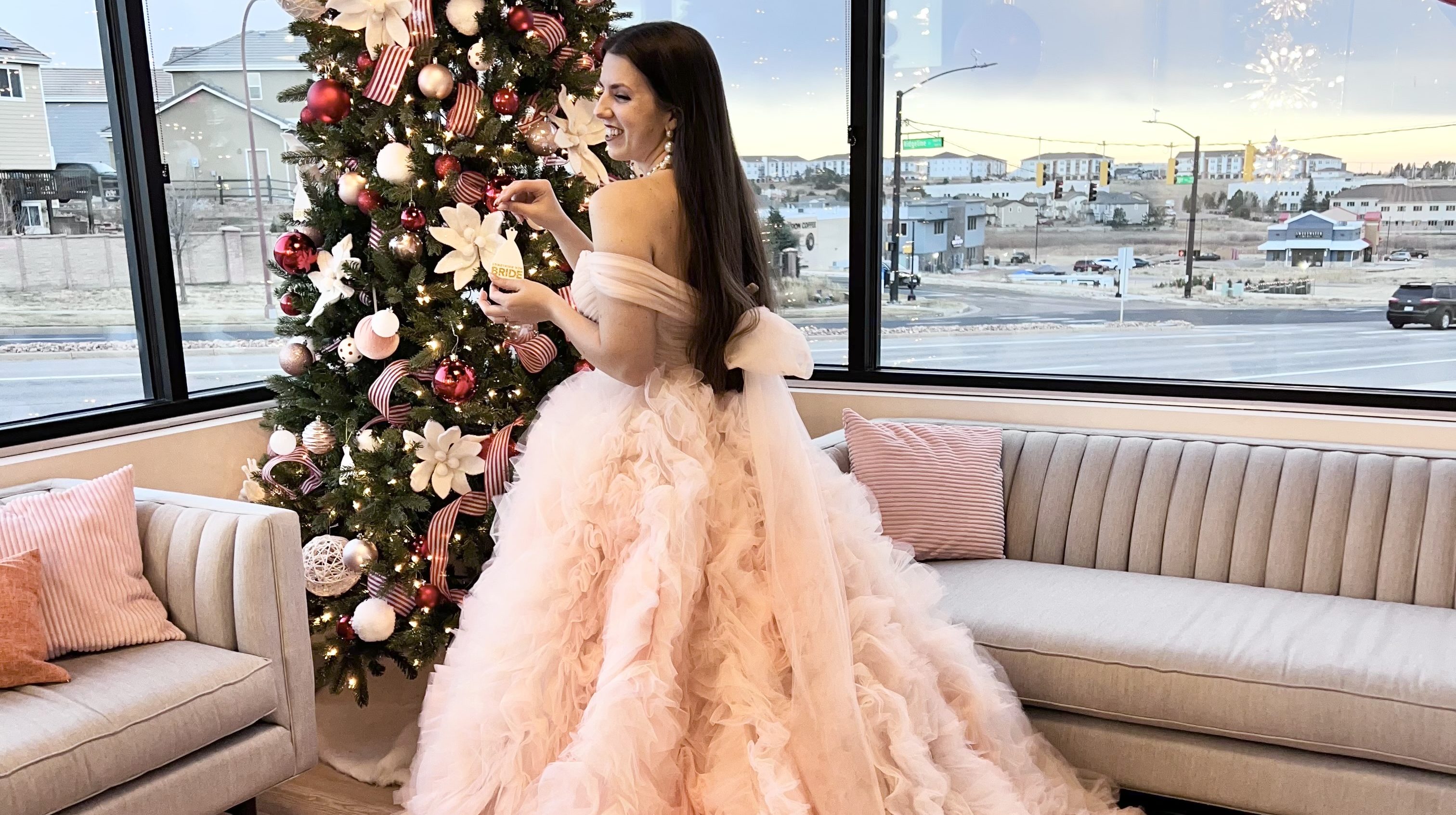 Happy Holidays! Bridal Ornament with Your Gown at Something New this month!. Desktop Image