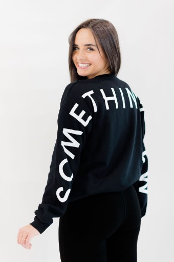 Something New Style #Unisex Long-Sleeve Crew Neck Sweatshirt #3 Black thumbnail