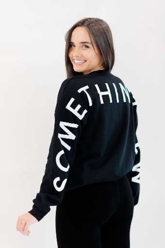 Something New Style #Unisex Long-Sleeve Crew Neck Sweatshirt #2 Black thumbnail